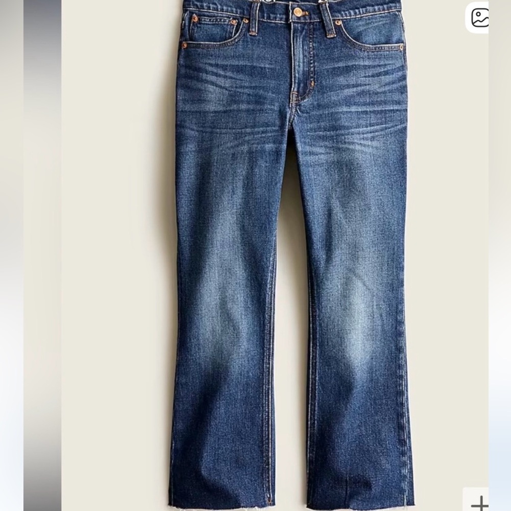 J.Crew Tall Demi Boot Crop Jeans Lantern Wash Size 32 Raw Hem